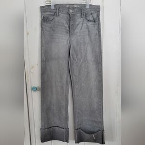 Rosie High-Rise Wide Leg Ankle Cuff Jean In Slate